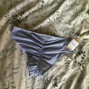 🆓Free with purchase! Women's Navy and White Striped cheeky Bikini Bottom